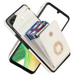 For Samsung Galaxy A33 5G Ring Holder RFID Card Slot Phone Case(Beige)