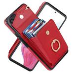 For Samsung Galaxy A53 5G Ring Holder RFID Card Slot Phone Case(Red)