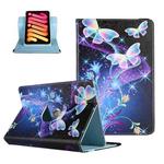 For 8 inch Colored Drawing Leather Tablet Case(Blue Butterfly)