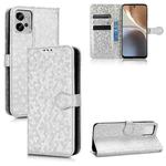 For Motorola Moto G32 Honeycomb Dot Texture Leather Phone Case(Silver)