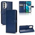 For Motorola Moto G52 4G / G82 / G71S Honeycomb Dot Texture Leather Phone Case(Blue)