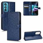 For Motorola Moto Edge 30 Honeycomb Dot Texture Leather Phone Case(Blue)