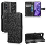 For Motorola Moto Edge 30 Lite Honeycomb Dot Texture Leather Phone Case(Black)