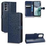 For Motorola Moto G62 Honeycomb Dot Texture Leather Phone Case(Blue)