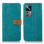 For Xiaomi 12T / 12T Pro / Redmi K50 Ultra Stitching Thread Calf Texture Leather Phone Case(Light Green)