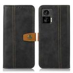 For Motorola Edge 30 Neo 5G Stitching Thread Calf Texture Leather Phone Case(Black)