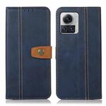 For Motorola Edge 30 Ultra 5G / Moto X30 Pro 5G Stitching Thread Calf Texture Leather Phone Case(Blue)