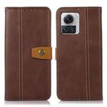 For Motorola Edge 30 Ultra 5G / Moto X30 Pro 5G Stitching Thread Calf Texture Leather Phone Case(Coffee)