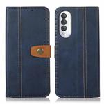 For Honor X20 SE 5G Stitching Thread Calf Texture Leather Phone Case(Blue)