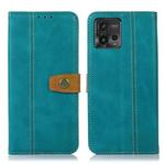 For Motorola Moto G72 4G Stitching Thread Calf Texture Leather Phone Case(Light Green)