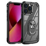 For iPhone 11 Pro TPU + PC Lens Protection Phone Case with Ring Holder(Black)
