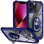 For iPhone 11 Pro TPU + PC Lens Protection Phone Case with Ring Holder(Blue)