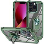 For iPhone 11 Pro Max TPU + PC Lens Protection Phone Case with Ring Holder(Green)