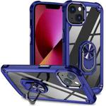 For iPhone 12 / 12 Pro TPU + PC Lens Protection Phone Case with Ring Holder(Blue)