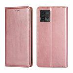 For Motorola Moto G72 4G Gloss Oil Solid Color Magnetic Leather Phone Case(Rose Gold)