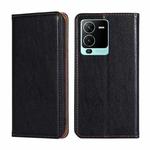 For vivo V25 Pro 5G Gloss Oil Solid Color Magnetic Leather Phone Case(Black)
