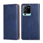 For vivo V25 Pro 5G Gloss Oil Solid Color Magnetic Leather Phone Case(Blue)
