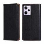 For Xiaomi Redmi Note 12 Pro 5G China Gloss Oil Solid Color Magnetic Leather Phone Case(Black)