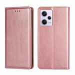 For Xiaomi Redmi Note 12 Pro 5G China Gloss Oil Solid Color Magnetic Leather Phone Case(Rose Gold)