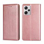 For Xiaomi Redmi Note 12 Pro+ China Gloss Oil Solid Color Magnetic Leather Phone Case(Rose Gold)