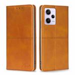 For Xiaomi Redmi Note 12 Pro 5G China Cow Texture Magnetic Leather Phone Case(Light Brown)