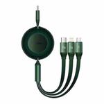 Baseus Bright Mirror 3 in 1 USB-C / Type-C 100W Telescopic Data Cable, Length: 1.2m(Dark Green)
