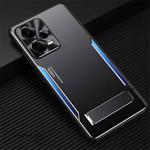 For Xiaomi Redmi Note 12 China Blade Series TPU + Titanium Alloy Phone Case with Holder(Black Blue)