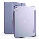 For iPad 10th Gen 10.9 2022 Four-corner Airbag Shockproof Three-fold Tablet Leather Case(Purple)