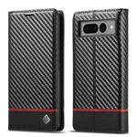 For Google Pixel 7 Pro LC.IMEEKE Carbon Fiber PU + TPU Leather Case(Horizontal Black)