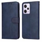 For Xiaomi Redmi Note 12 Pro+ China Classic Calf Texture Flip Leather Case(Blue)