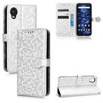 For Kyocera Digno BX2 Honeycomb Dot Texture Leather Phone Case(Silver)