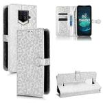 For Oukitel WP15 Honeycomb Dot Texture Leather Phone Case(Silver)