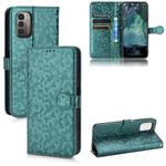 For Nokia G21 Honeycomb Dot Texture Leather Phone Case(Green)