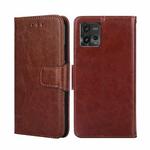 For Motorola Moto G72 4G Crystal Texture Horizontal Flip Leather Phone Case(Brown)