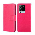 For vivo V25 Pro 5G Crystal Texture Horizontal Flip Leather Phone Case(Rose Red)