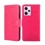 For Xiaomi Redmi Note 12 Pro 5G China Crystal Texture Horizontal Flip Leather Phone Case(Rose Red)