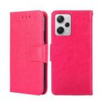 For Xiaomi Redmi Note 12 Pro+ China Crystal Texture Horizontal Flip Leather Phone Case(Rose Red)