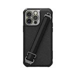 For iPhone 14 Pro Max NILLKIN Full Coverage Phone Case with Wrist Strap(Black)