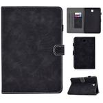 For Galaxy Tab A 8.0 (2015) T350 Embossing Sewing Thread Horizontal Painted Flat Leather Case with Sleep Function & Pen Cover & Anti Skid Strip & Card Slot & Holder(Black)