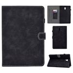 For Galaxy Tab A 10.5 T590 Embossing Sewing Thread Horizontal Painted Flat Leather Case with Sleep Function & Pen Cover & Anti Skid Strip & Card Slot & Holder(Black)