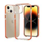 For iPhone 14 Plus Two-color Shockproof High Transparency TPU Phone Case(Orange)