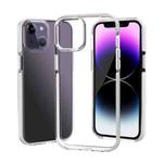 For iPhone 14 Plus Two-color Shockproof High Transparency TPU Phone Case(White)