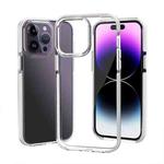 For iPhone 14 Pro Two-color Shockproof High Transparency TPU Phone Case(White)