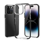 For iPhone 14 Pro Two-color Shockproof High Transparency TPU Phone Case(Black)