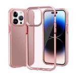 For iPhone 14 Pro Two-color Shockproof High Transparency TPU Phone Case(Pink)