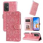 For Xiaomi Redmi 11 Prime 4G Embossed Sunflower Leather Phone Case(Pink)