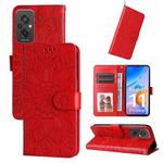 For Xiaomi Redmi 11 Prime 4G Embossed Sunflower Leather Phone Case(Red)