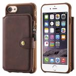 For iPhone 6 Zipper Shockproof Protective Case with Card Slots & Bracket & Photo Holder & Wallet Function(Coffee)