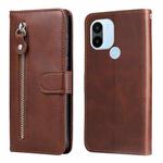 For Xiaomi Redmi A1+ Calf Texture Zipper Leather Phone Case(Brown)