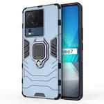 For vivo iQOO Neo7 PC + TPU Shockproof Protective Phone Case with Magnetic Ring Holder(Navy Blue)